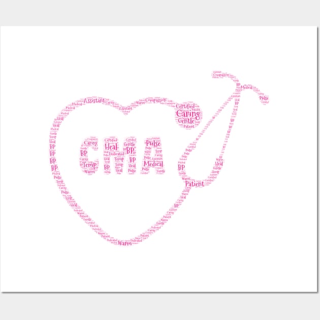 CMA Heart Stethoscope Word Cloud Art Wall Art by ckandrus